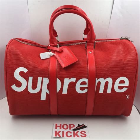 louis vuitton supreme 2017 duffle bag|louis vuitton supreme raincoat.